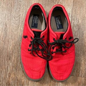 Polo Ralph Lauren Faxon Low Canvas Sneaker - Men’s Size 11D - Red/Black